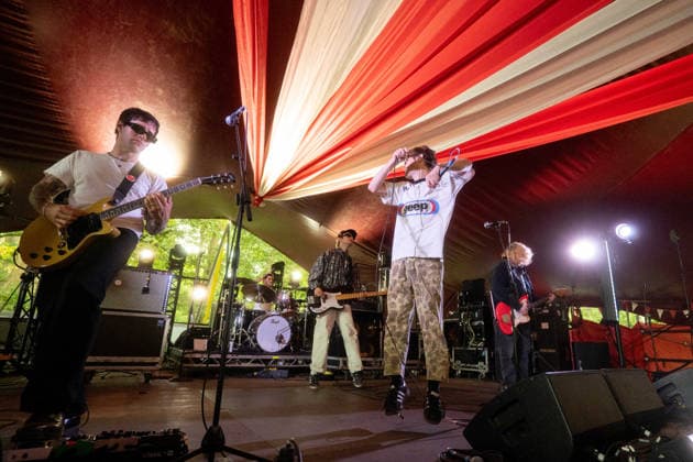 Militarie Gun in concert at Latitude Festival at Henham Park in Southwold, UK on 26 July 2026 Kevin Kiley, David Stalsworth, Waylon Trim, Ian Shelton, William Acuna performing with Militarie Gun in concert at Latitude Festival at Henham Park in Southwold, UK on 26 July 2026, Credit:Stephen Keable Avalon UK, Suffolk, Southwold, Henham Park  Copyright: xStephenxKeablex xAvalonx 1118981585