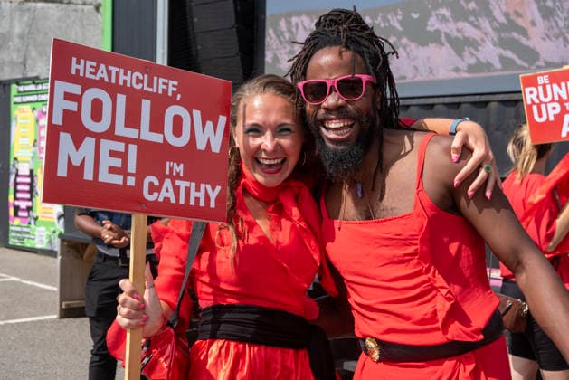 The Most Wuthering Heights Day Ever in London, UK - 26 Jul 2026 Dancers dressed as Kate Bush pose for a photo after the rehearsal of the Most Wuthering Heights Day Ever performance in Folkstone. Hundreds of people attended the annual event called The Most Wuthering Heights Ever 2026 in Folkstone. It is one of the biggest Kate Bush gatherings in the country. People come from as far as New Zealand, USA and Costa Rica to join to the performance. London United Kingdom Copyright: xKrisztianxElekx xSOPAxImagesx SSS_20260726_KATE_BUSH_0011005047