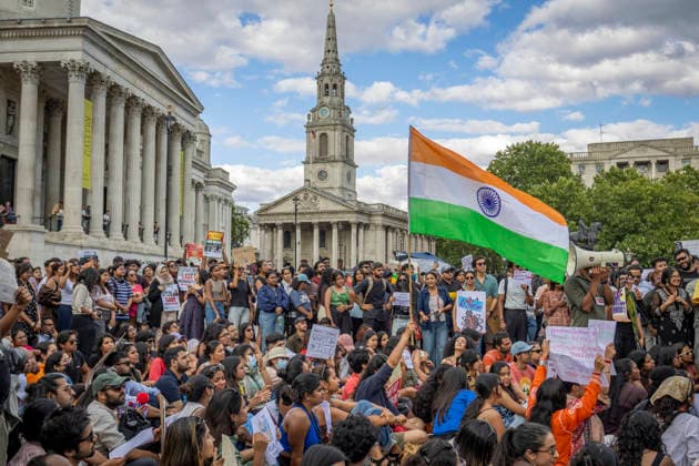 Solidarity Demonstration with Indian Student Protests Central London, 2026 Members of the Indian diaspora and supporters gathered in Trafalgar Square, Central London, in solidarity with student protests in India. Demonstrators held banners and placards expressing support for the student movement, calling for the protection of democratic rights, freedom of expression, and justice. The peaceful rally featured speeches and chants highlighting the situation in India., Credit:Zak Irfan Avalon  Copyright: xZakxIrfanx xAvalonx 1119022103