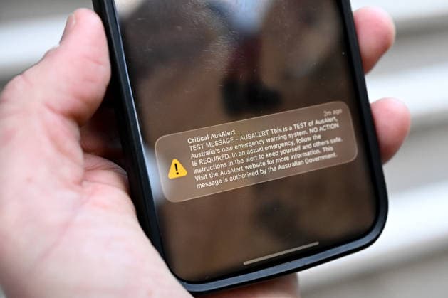 NATIONAL AUSALERT TEST, A critical alert message is seen on a iPhone during a test of the National AusAlert system in Sydney, Monday, July 27, 2026. ( NO ARCHIVING SYDNEY NEW SOUTH WALES AUSTRALIA  Copyright: xBIANCAxDExMARCHIx 20260727179090974681
