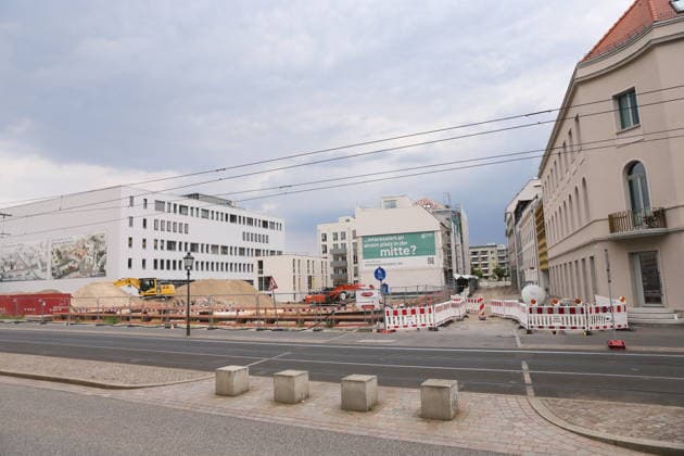 Die Baustelle für das neue Wohn- und Geschäftsviertel am Alten Markt in Potsdam, 26. Juli 2026. Baustelle Alter Markt Potsdam *** The construction site for the new residential and commercial district at the Alter Markt in Potsdam, July 26, 2026 Construction Site at the Alter Markt in Potsdam
