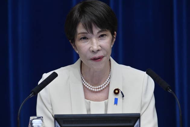 Japanese PM Takaichi holds press conference as Cabinet support falls TOKYO, JAPAN - JULY 27: Japanese Prime Minister Sanae Takaichi holds a press conference at the Prime Minister’s Office following the close of the 221st extraordinary session of the Diet, in Tokyo, Japan, on July 27, 2026. David Mareuil Anadolu Tokyo Japan. Editorial use only. Please get in touch for any other usage.  Copyright: x2026xAnadoluxDavidxMareuilx