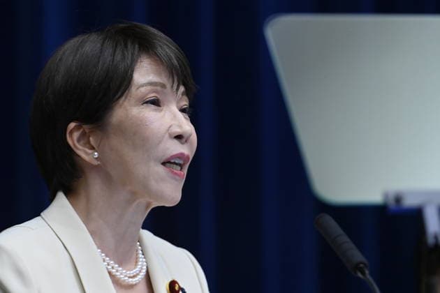 Japanese PM Takaichi holds press conference as Cabinet support falls TOKYO, JAPAN - JULY 27: Japanese Prime Minister Sanae Takaichi holds a press conference at the Prime Minister’s Office following the close of the 221st extraordinary session of the Diet, in Tokyo, Japan, on July 27, 2026. David Mareuil Anadolu Tokyo Japan. Editorial use only. Please get in touch for any other usage.  Copyright: x2026xAnadoluxDavidxMareuilx