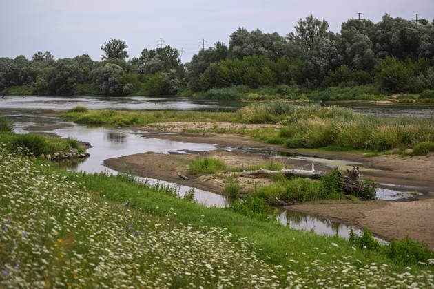 Poland s San River with low water levels as drought intensifies STALOWA WOLA, POLAND- JULY 27: A view of San River with low water levels due to the ongoing drought in Poland in Stalowa Wola, Poland on July 27, 2026. Currently, low water levels have been recorded at 66 percent of Poland’s hydrological stations. Warnings over worsening dry conditions were issued earlier in July, when Poland’s national weather agency said hydrological drought had spread across much of the country. Officials reported falling river levels, reduced groundwater supplies and more monitoring stations recording flows below long-term minimum thresholds. At the end of this week, a heatwave is predicted with temperatures to raise above 35 Celsius degrees. Omar Marques  Copyright: x2026xAnadoluxOmarxMarquesx