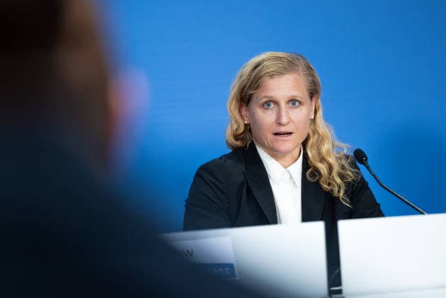 regierungspressekonferenz Deutschland, Berlin am 27. Juli 2026: Sprecherin des Bundesinnenministers Elena Singer stellt sich in der Bundespressekonferenz den Fragen der Presse. *** German Government Press Conference, Berlin, July 27, 2026: Elena Singer, spokesperson for the Federal Minister of the Interior, answers questions from the press at the Federal Press Conference