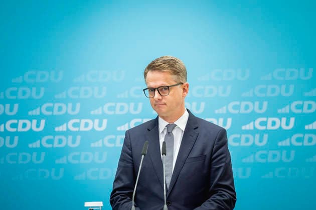 Carsten Linnemann, neuer designierter Gesundheitsminister, spricht zu den Medien in Berlin, 27.07.2026. Berlin Deutschland *** Carsten Linnemann, the new Minister of Health-designate, speaks to the media in Berlin, July 27, 2026, Berlin, Germany Copyright: xJulianexSonntagx