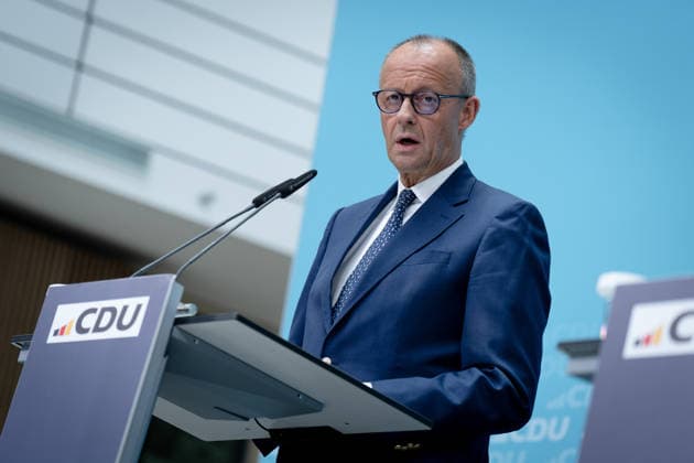 Friedrich Merz Berlin, Konrad-Adenauer-Haus, Pressekonferenz, Bundeskanzler, Parteivorsitzender, CDU, Friedrich Merz Berlin Berlin GER *** Friedrich Merz, Berlin, Konrad Adenauer House, press conference, Federal Chancellor, party chairman, CDU, Friedrich Merz, Berlin, Berlin, GER