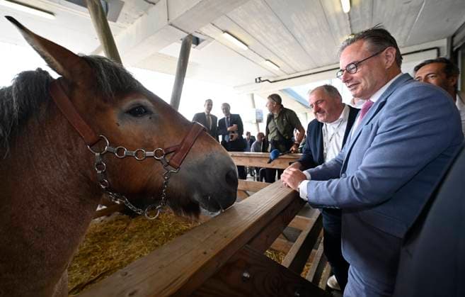 Bart De Wever visits the Libramont Agricultural Fair 2026 LIBRAMONT, BELGIUM - JULY 27 : PM Bart De Wever (N-VA) visits the Libramont Agricultural Fair 2026 ( lunch at the Fair, organised by AKT and reserved for 200 Belgian and Luxembourg CEO s and visit with Christophe Hansen (European Commissioner for Agriculture)) on July 27, 2026 in Libramont, Belgium, 27 07 2026 Libramont Belgium  Copyright: xDidierxLebrunx