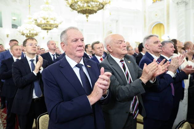 RUSSIA, MOSCOW - JULY 27, 2026: Russian State Duma members during a meeting with Russia s President Putin (not pictured) in the Grand Kremlin Palace. Sofya Sandurskaya TASS  95534299