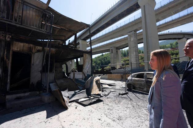 July 27, 2026, Chiomonte, Turin, Rome, Italy: Prime Minister Giorgia Meloni visits the high-speed rail construction site in Val di Susa, following the clashes between some protesters and the police that occurred on July 25, Chiomonte 27 07 2026 Chiomonte, Turin Italy  - ZUMAa289 20260727_zia_a289_054 Copyright: xUfficioxStampax