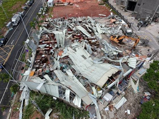 Typhoon Noul hits southern China HUIZHOU,CHINA - JULY 27: The factory was hit by strong winds as the Typhoon Noul passes through on July 27,2026 in Huizhou, Guangdong Province of China. Typhoon Noul , the 12th typhoon of this year, brought heavy winds and torrential rains along the way, causing tree lodging, road ponding, and facilities damage. The residual circulation continued to create heavy rainfall in many inland places, and the risk of secondary disasters such as flash floods and landslides was still high. John Ricky Anadolu Guangdong China. Editorial use only. Please get in touch for any other usage.  Copyright: x2026xAnadoluxJohnxRickyx