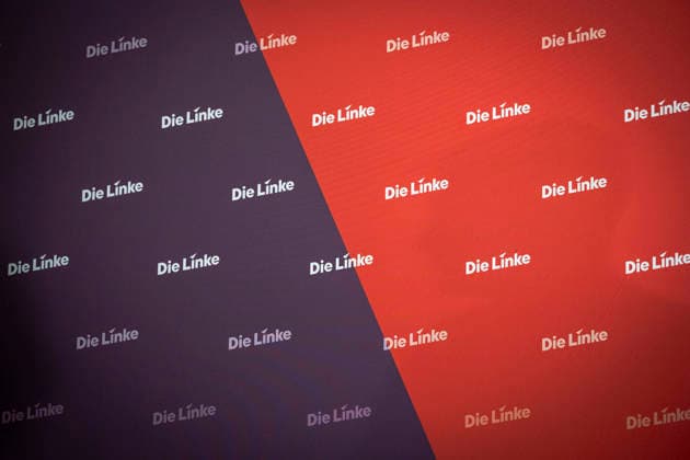 Die Linke Pressewand, aufgenommen in Berlin, 27.07.2026 Berlin Deutschland *** The Left Press Wall, photographed in Berlin, July 27, 2026, Berlin, Germany Copyright: xYonaxElsnerx