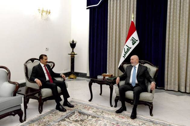 Iraqi president receives Azm parliamentary bloc leader in Baghdad Iraqi President Nizar Amidi receives Mahmoud al-Qaisi, head of the Azm parliamentary bloc, at Al Salam Palace in Baghdad, Iraq, on July 27, 2026. Photo by Iraqi Presidency Office apaimages Iraq Iraq Iraq 270726_Iraq_IPO_00(1) Copyright: xapaimagesxIraqixPresidencyxOfficex xapaimagesx