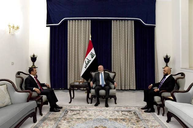 Iraqi president receives Azm parliamentary bloc leader in Baghdad Iraqi President Nizar Amidi receives Mahmoud al-Qaisi, head of the Azm parliamentary bloc, at Al Salam Palace in Baghdad, Iraq, on July 27, 2026. Photo by Iraqi Presidency Office apaimages Iraq Iraq Iraq 270726_Iraq_IPO_00(2) Copyright: xapaimagesxIraqixPresidencyxOfficex xapaimagesx