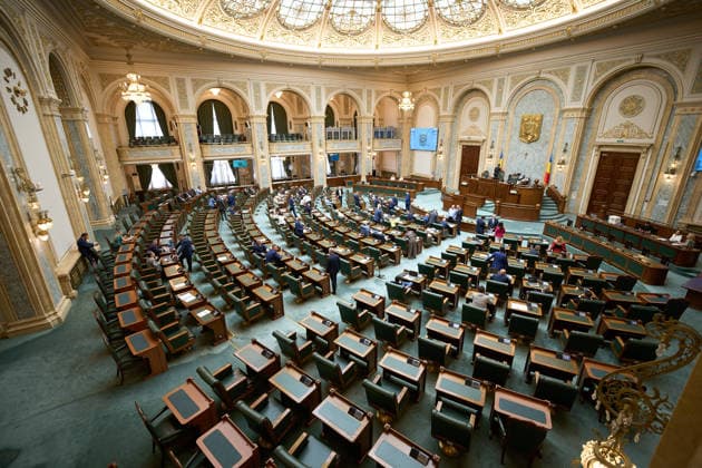 Extraordinary Session of the Romanian Senate, Bucharest, Romania Bucharest, Romania. 27th Jul, 2026: The plenary sitting of the extraordinary session of the Romanian Senate. Bucharest Romania Copyright: xLucianxAlecux