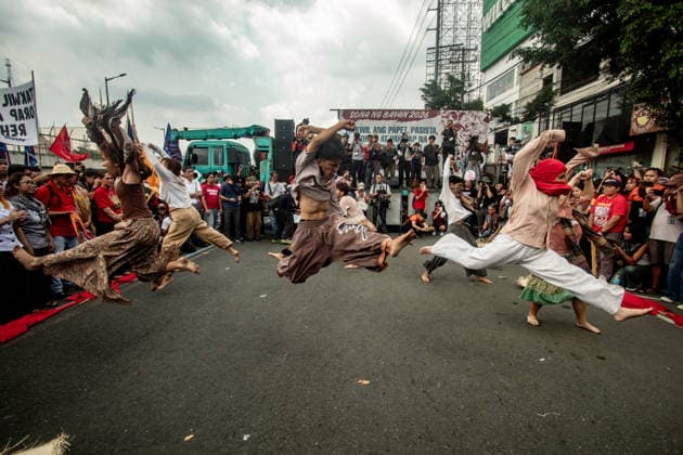 July 27, 2026, Quezon, Metro Manila, Philippines: Numbering in the thousands, multi-sectoral groups marched along Commonwealth Avenue for the Ã¢â‚¬ËœPeopleÃ¢â‚¬â ¢s SONAÃ¢â‚¬â ¢, coinciding with the 5th State of the Nation Address of Pres. Ferdinand Marcos Jr., July 27. Protesters called for greater accountability amidst government impunity, and the rejection of imperialist control of the United States over the Philippines in face of projects such as the Pax Silica Initiative which threatens to intensify issues of displacement and large-scale mining in the country. Quezon Philippines - ZUMAs383 20260727_zip_s383_001 Copyright: xNathanielxSorianox