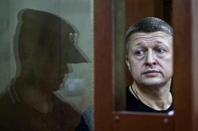 RUSSIA, MOSCOW - JULY 27, 2026: Businessman Sergei Borodin appears for a hearing at Simonovsky District Court on bribery charges. Borodin is a subject of a criminal investigation against Russia s former defence minister Timur Ivanov. The court found Borodin guilty and sentenced him to 8 years in prison. Mikhail Tereshchenko TASS  95531828
