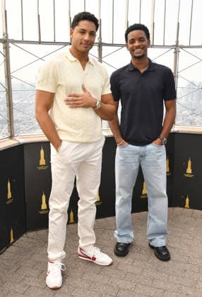 NEW YORK, NY - JULY 27: Michael Evans Behling and Nathaniel Logan McIntyre at the Empire State Building to Celebrate the Final Season of ˜All American™ on the CW on July 27, 2026 in New York City. Copyright: xmpi099 MediaPunchx