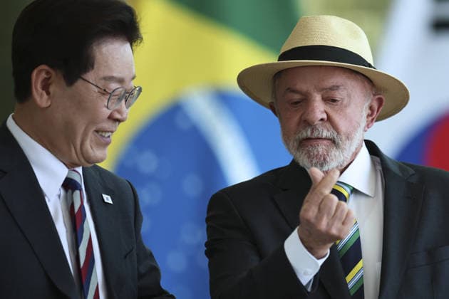 South Korean President Lee Jae Myung visits Brazil BRASILIA, BRAZIL - JUL 27: Brazilian President Luiz Inacio Lula da Silva meets with South Korean President Lee Jae Myung at the Alvorada Palace in Brasilia, Brazil, July 27, 2026. Mateus Bonomi Anadolu Brasilia Brazil. Editorial use only. Please get in touch for any other usage.  Copyright: x2026xAnadoluxMateusxBonomix