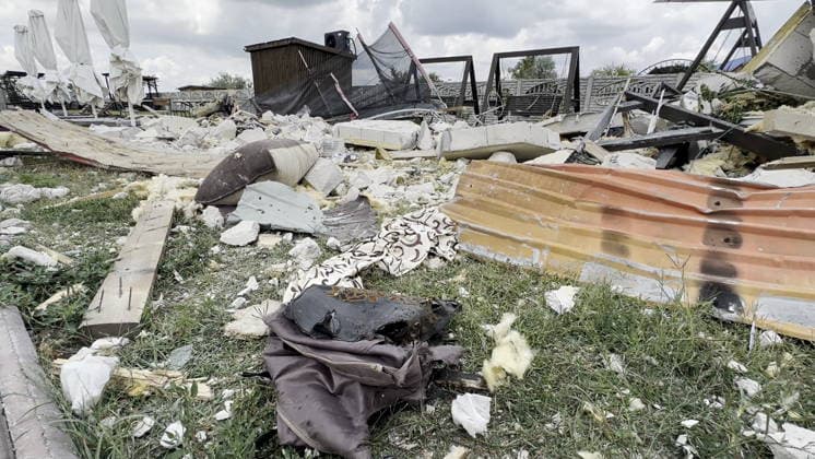 RUSSIA, ZAPOROZHYE REGION - JULY 27, 2026: Damage from a Ukrainian drone strike on Kirilovka. Video grab. Best quality available. Zaporozhye Region Governor Press Office TASS  95541133