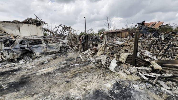 RUSSIA, ZAPOROZHYE REGION - JULY 27, 2026: Damage from a Ukrainian drone strike on Kirilovka. Video grab. Best quality available. Zaporozhye Region Governor Press Office TASS  95541137