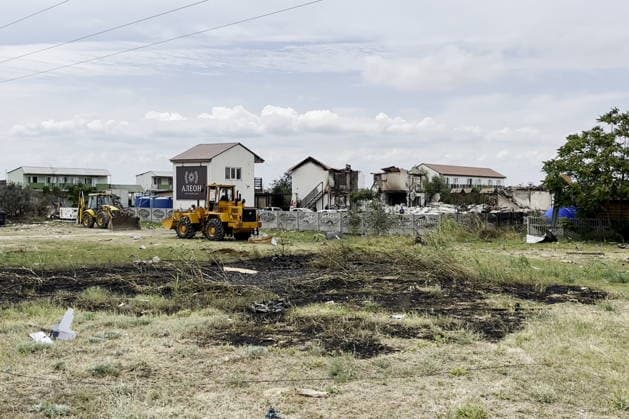 RUSSIA, ZAPOROZHYE REGION - JULY 27, 2026: Damage from a Ukrainian drone strike on Kirillovka. Video grab. Best quality available. Zaporozhye Region Governor Press Office TASS  95541128