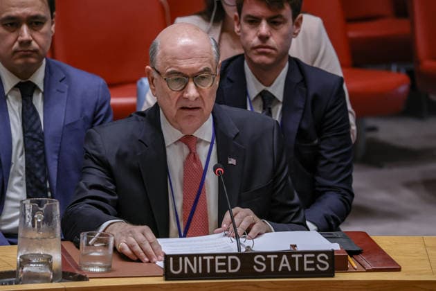July 27, 2026, New York, New York, United States: DAN NEGREA, United States Representative on the United Nations Economic and Social Council and Alternate Representative to the United Nations General Assembly, speaks during a United Nations Security Council meeting on Russian attacks on civilian cargo vessels and port infrastructure in UkraineÃ¢â‚¬â ¢s Black Sea maritime corridor. Negrea condemned the attacks on commercial shipping and port infrastructure, called for the protection of freedom of navigation, and stressed the importance of maintaining secure maritime trade and global food supplies. New York United States  - ZUMAo116 20260727_znp_o116_002 Copyright: xBiancaxOterox