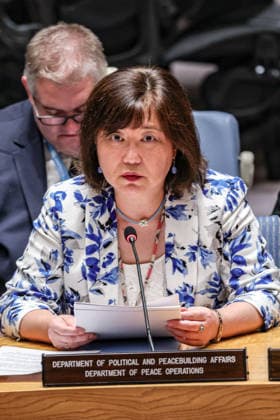July 27, 2026, New York, New York, United States: KAYOKO GOTO, Director and Officer-in-Charge for Europe, Central Asia and the Americas, Departments of Political and Peacebuilding Affairs and Peace Operations (DPPA-DPO) speaks at the United Nations Security Council during an emergency meeting on Russian attacks on civilian cargo vessels and port infrastructure in UkraineÃ¢â‚¬â ¢s Black Sea maritime corridor. Goto warned that recent attacks on Black Sea port infrastructure and civilian cargo vessels were disrupting maritime trade, threatening global food security and contributing to a rise in civilian casualties. New York United States  - ZUMAo116 20260727_znp_o116_006 Copyright: xBiancaxOterox