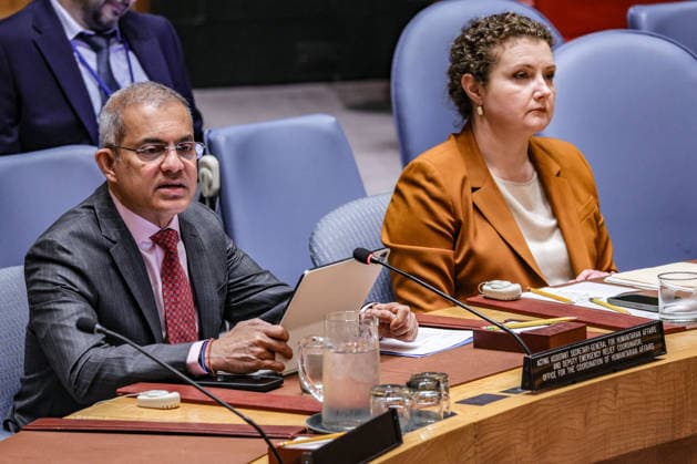 July 27, 2026, New York, New York, United States: INDRIKA RATWATTE, Acting Assistant Secretary-General for Humanitarian Affairs and Deputy Emergency Relief Coordinator (OCHA), speaks at the United Nations Security Council during an emergency meeting on Russian attacks on civilian cargo vessels and port infrastructure in UkraineÃ¢â‚¬â ¢s Black Sea maritime corridor. Ratwatte warned that the attacks were placing civilian seafarers at risk, disrupting grain exports and commercial shipping, and worsening humanitarian needs while threatening global food security. New York United States  - ZUMAo116 20260727_znp_o116_007 Copyright: xBiancaxOterox