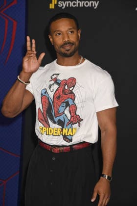 LOS ANGELES, CA - JULY 27: Michael B. Jordan at the Los Angeles premiere of Columbia Pictures Spider-Man: Brand New Day At Dolby Theatre on July 27, 2026 in Los Angeles, California. Copyright: xJeffreyxMayerx