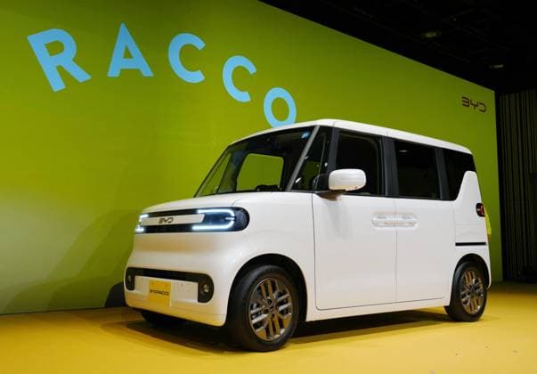 BYD s electric minivehicle for Japan market BYD Co. s RACCO electric minivehicle, developed specifically for the Japanese market, is pictured in Tokyo on July 28, 2026, its launch day.  A14AA0005624270P