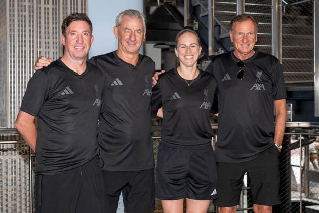 July 27, 2026, New York, New York, USA: ROBBIE FOWLER, IAN RUSH, NATASHA DOWIE and PHIL THOMPSON from Liverpool FC visit the Empire State Building while visiting New York. 28 July 2026 New York USA  - ZUMAa265 20260727_zep_a265_003 Copyright: xEricxAcquayex
