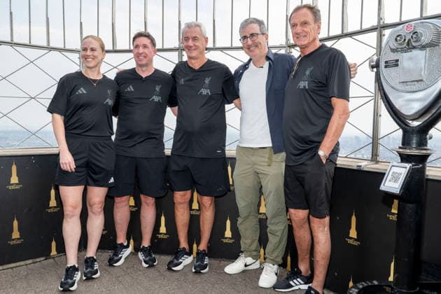 July 27, 2026, New York, New York, USA: NATASHA DOWIE, ROBBIE FOWLER, IAN RUSH, JOHN OLIVER and PHIL THOMPSON visit the Empire State Building in New York to celebrate Liverpool FC. 28 July 2026 New York USA  - ZUMAa265 20260727_zep_a265_018 Copyright: xEricxAcquayex