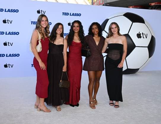 Jordan Fusco, Lia Godfrey, Mimi Van Zanten, Nya Harrison, Tatum Wynalda at arrivals for TED LASSO Season 4 Premiere, Academy Museum of Motion Pictures, Los Angeles, CA, July 27, 2026. Photo By: Michael Mattes Everett Collection TED LASSO Season 4 Premiere PUBLICATIONXNOTxINxCANxCHNxFRAxITAxJPNxNORxPOLxRUSxESPxUKxUSA