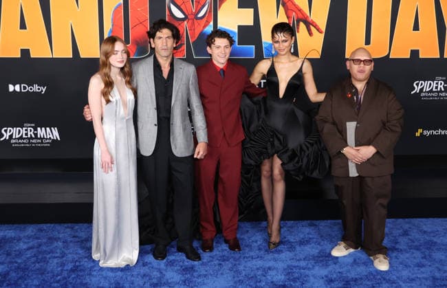 Arrivals for Spider-Man Brand New Day Los Angeles premiere at Dolby Theatre Featuring: Sadie Sink, Jon Bernthal, Tom Holland, Zendaya, Jacob Batalon Where: Los Angeles, California, United States When: 27 Jul 2026 Credit: Faye s Vision Cover Images EDITORIAL USE ONLY. NOT FOR USE BY NEWSPAPERS BASED IN THE UK. Copyright: xx coverimg55881366