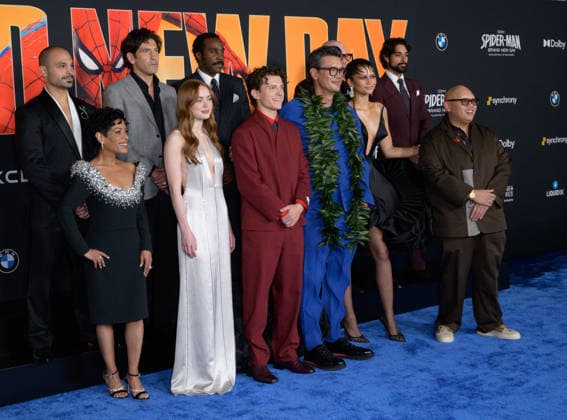 Spider-Man Brand New Day Premiere - Los Angeles, USA LOS ANGELES, USA. July 27, 2026: Michael Mando, Liza Colon-Zayas, Sadie Sink, Jon Bernthal, Tom Holland, Tramell Tillman, Destin Daniel Cretton, Zendaya, Marvin Jones III, Jacob Batalon & Eman Esfandi at the premiere for Spider-Man: Brand New Day at the Dolby Theatre. Los Angeles CA USA  Copyright: xPaulxSmith Featureflashx