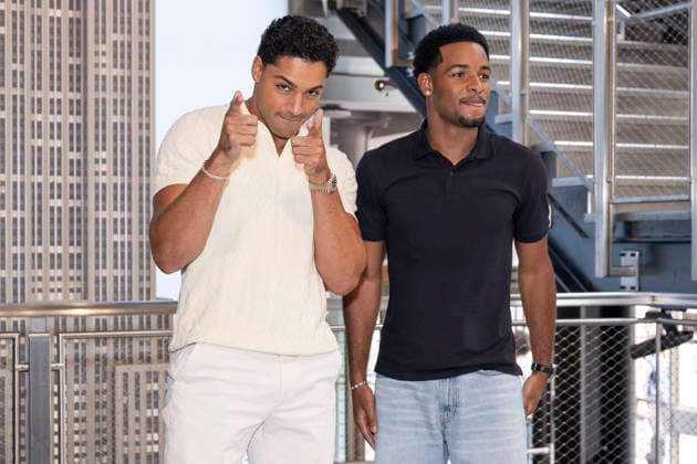 July 27, 2026, New York, New York, USA: MICHAEL EVANS BEHLING and NATHANIEL LOGAN MCINTYRE visit the Empire State Building in New York to celebrate the eighth and final season of All American on the CW. 28 July 2026 New York USA  - ZUMAa265 20260727_zep_a265_024 Copyright: xEricxAcquayex