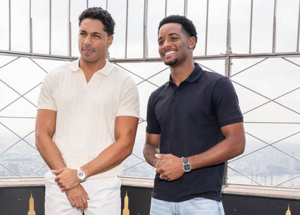 July 27, 2026, New York, New York, USA: MICHAEL EVANS BEHLING and NATHANIEL LOGAN MCINTYRE visit the Empire State Building in New York to celebrate the eighth and final season of All American on the CW. 28 July 2026 New York USA  - ZUMAa265 20260727_zep_a265_058 Copyright: xEricxAcquayex