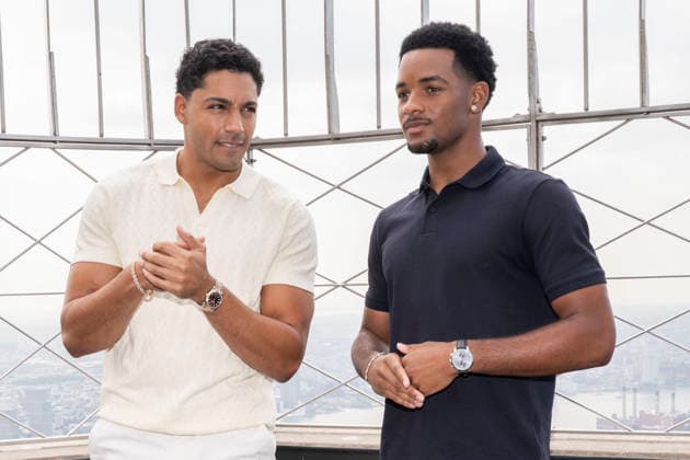 July 27, 2026, New York, New York, USA: MICHAEL EVANS BEHLING and NATHANIEL LOGAN MCINTYRE visit the Empire State Building in New York to celebrate the eighth and final season of All American on the CW. 28 July 2026 New York USA  - ZUMAa265 20260727_zep_a265_060 Copyright: xEricxAcquayex