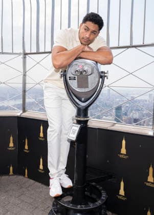 July 27, 2026, New York, New York, USA: MICHAEL EVANS BEHLING visits the Empire State Building in New York to celebrate the eighth and final season of All American on the CW. 28 July 2026 New York USA  - ZUMAa265 20260727_zep_a265_068 Copyright: xEricxAcquayex