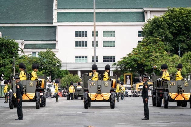 Thai King Maha Vajiralongkorn s 74th birthday BANGKOK, THAILAND - JULY 28: Members of the King s Guard Ceremonial Artillery Unit prepare to fire cannons during a ceremony honoring Thailand King Maha Vajiralongkorn (Rama X) for his 74th birthday at Sanam Luang in Bangkok, Thailand on July 28, 2026. Matt Hunt Anadolu Bangkok Thailand. Editorial use only. Please get in touch for any other usage.  Copyright: x2026xAnadoluxMattxHuntx