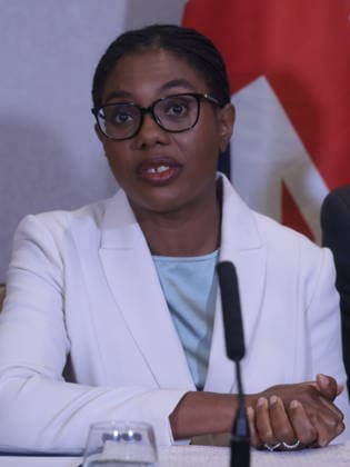 . 28 07 2026. London, United Kingdom. Kemi Badenoch Press Conference. Leader of the Conservative Party Kemi Badenoch and Shadow Justice Minister Kieran Mullan hold a press conference at the Conrad hotel, Westminster.  xMartynxWheatleyx xi-Imagesx IIM-26924-0004