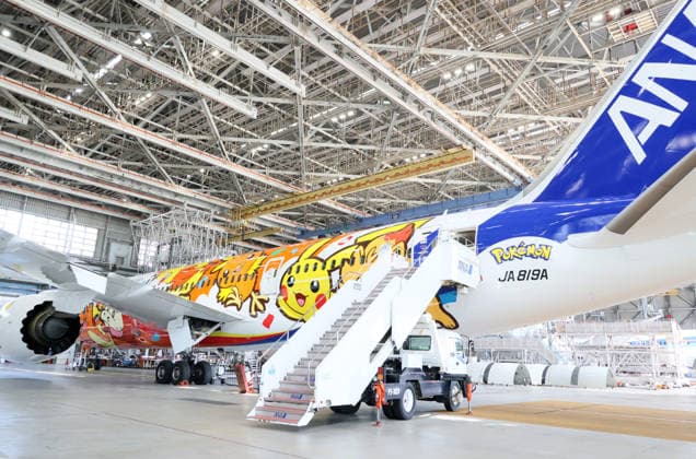 July 28, 2026, Tokyo, Japan - Japan s largest air carrier All Nippon Airways (ANA) displays the special designed aircraft with Pokemon characters Red Pokemon Jet to mark the 30th annivrersary of the partnership of ANA and Pokemon at the ANA hangar near the Haneda airport in Tokyo on Tuesday, July 28, 2026. ANA will start domestic flight services of Red Pokemon Jet from July 29. (photo by Yoshio Tsunoda AFLO)  aflo_339375439