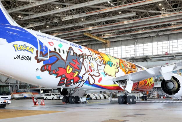 July 28, 2026, Tokyo, Japan - Japan s largest air carrier All Nippon Airways (ANA) displays the special designed aircraft with Pokemon characters Red Pokemon Jet to mark the 30th annivrersary of the partnership of ANA and Pokemon at the ANA hangar near the Haneda airport in Tokyo on Tuesday, July 28, 2026. ANA will start domestic flight services of Red Pokemon Jet from July 29. (photo by Yoshio Tsunoda AFLO)  aflo_339375440
