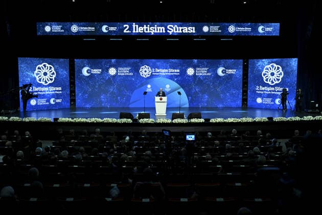 Turkish President Recep Tayyip Erdogan ANKARA, TURKIYE - JULY 28: Turkish President Recep Tayyip Erdogan makes a speech during the 2nd Communications Council at ATO Congresium in Ankara, Turkiye on July 28, 2026. Utku Ucrak Anadolu Ankara Turkey. Editorial use only. Please get in touch for any other usage.  Copyright: x2026xAnadoluxUtkuxUcrakx
