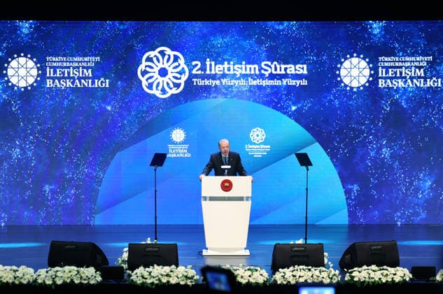 Turkish President Recep Tayyip Erdogan ANKARA, TURKIYE - JULY 28: (----EDITORIAL USE ONLY - MANDATORY CREDIT - TURKISH PRESIDENCY MUSTAFA KAMACI HANDOUT - NO MARKETING NO ADVERTISING CAMPAIGNS - DISTRIBUTED AS A SERVICE TO CLIENTS----) Turkish President Recep Tayyip Erdogan makes a speech during the 2nd Communications Council at ATO Congresium in Ankara, Turkiye on July 28, 2026. TUR Presidency Mustafa Kamaci Anadolu Ankara Turkey. Editorial use only. Please get in touch for any other usage.  Copyright: x2026xAnadoluxTURxPresidencyx xMustafaxKamacix