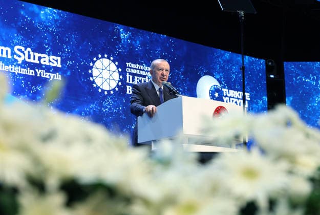 Turkish President Recep Tayyip Erdogan ANKARA, TURKIYE - JULY 28: (----EDITORIAL USE ONLY - MANDATORY CREDIT - TURKISH PRESIDENCY MUSTAFA KAMACI HANDOUT - NO MARKETING NO ADVERTISING CAMPAIGNS - DISTRIBUTED AS A SERVICE TO CLIENTS----) Turkish President Recep Tayyip Erdogan makes a speech during the 2nd Communications Council at ATO Congresium in Ankara, Turkiye on July 28, 2026. TUR Presidency Mustafa Kamaci Anadolu Ankara Turkey. Editorial use only. Please get in touch for any other usage.  Copyright: x2026xAnadoluxTURxPresidencyx xMustafaxKamacix
