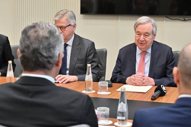 Antonio Guterres - Tufan Erhurman meeting in Lefkosia LEFKOSIA, TRNC - JULY 28: Turkish Republic of Northern Cyprus (TRNC) President Tufan Erhurman receives Secretary-General of the United Nations Antonio Guterres and his accompanying delegation in Lefkosia, Turkish Republic of Northern Cyprus on July 28, 2026. Ali Ruhluel Anadolu Lefkosia Turkish Republic of Northern Cyprus. Editorial use only. Please get in touch for any other usage.  Copyright: x2026xAnadoluxAlixRuhluelx