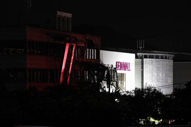 Strong quake jolts southwestern Japan Photo taken on July 28, 2026, shows a partially destroyed Aeon Mall building in Kashima, Kumamoto Prefecture, following an explosion after an earthquake with a preliminary magnitude of 7.1 shook the southwestern Japan prefecture.  A14AA0005624326P