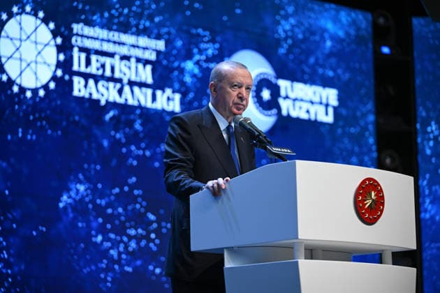 Turkish President Recep Tayyip Erdogan ANKARA, TURKIYE - JULY 28: Turkish President Recep Tayyip Erdogan gives a speech as he attends the 2nd Communications Council at ATO Congresium in Ankara, Turkiye on July 28, 2026. Abdullah Guclu Anadolu Ankara Turkey. Editorial use only. Please get in touch for any other usage.  Copyright: x2026xAnadoluxAbdullahxGuclux